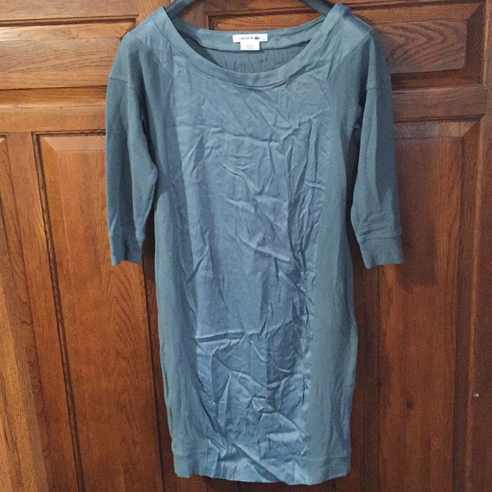Euc lacoste slate mixed media dress 34